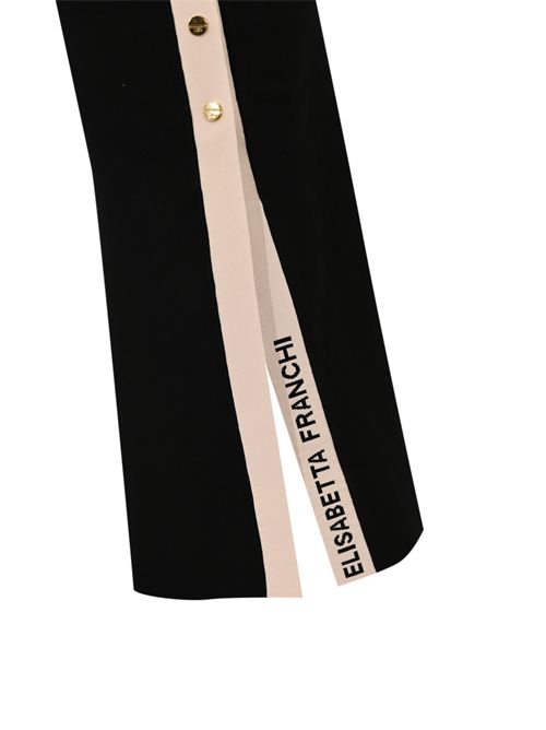 Gonna in maglia con bande in viscosa lucida e bottoni gioiello Elisabetta Franchi | GK27S61E2685